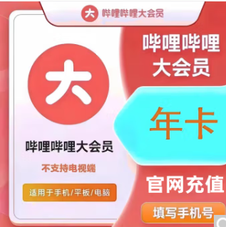 85元！哔哩哔哩大会员年卡 12个月
