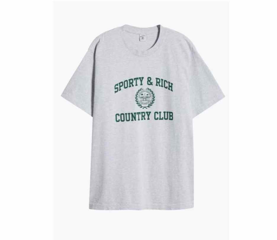 【Sporty & Rich】灰色T恤 52折优惠