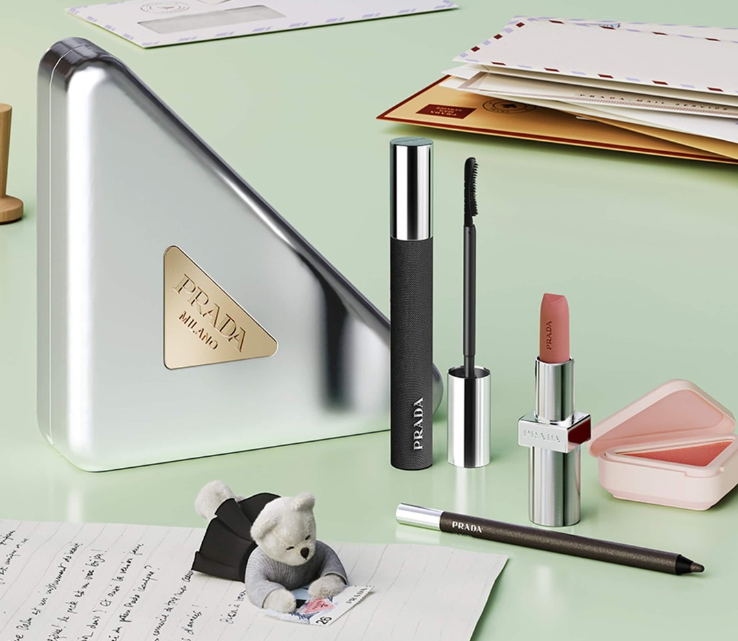 Prada Beauty x Harrods Exclusive Metallic Triangle Clutch Makeup Set £190