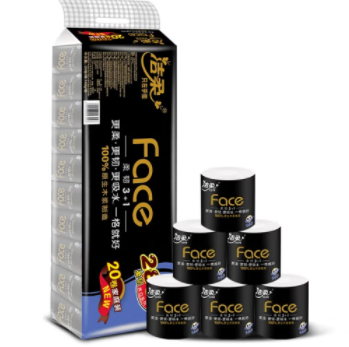 【有券的上】24.9元包邮！洁柔卷纸 黑Face4层140克20卷
