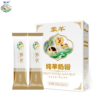92.7元包邮！蒙羊 零添加成人羊奶粉 400g/盒 25g*48条 独立包装