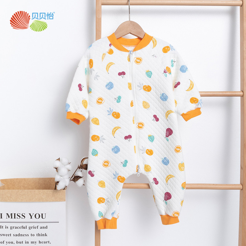 贝贝怡宝宝睡袋春秋新生儿童纯棉防踢