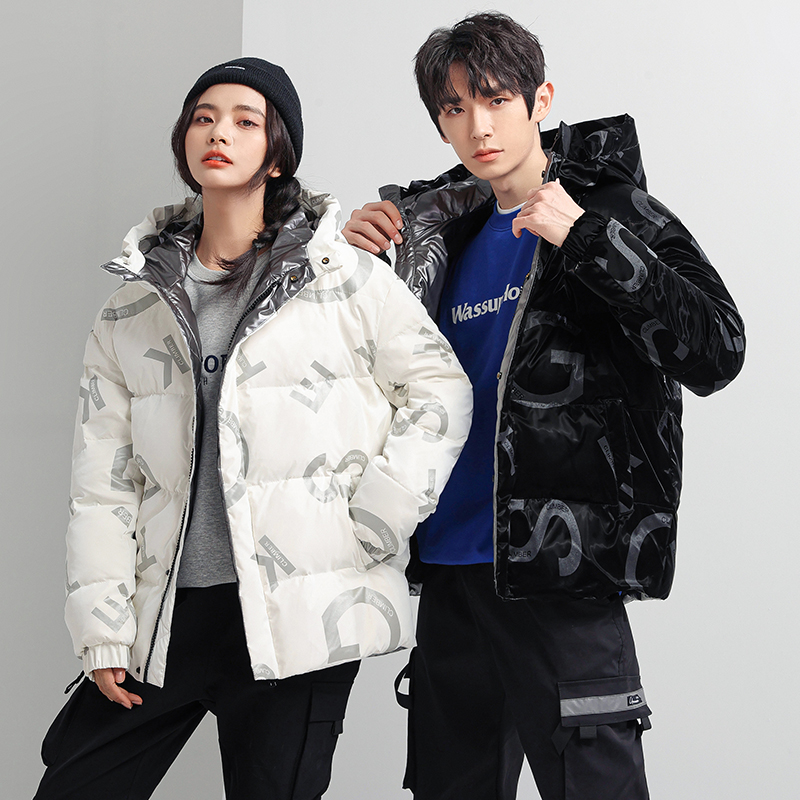 鲨鱼皮冬季新款加厚羽绒服男士短款