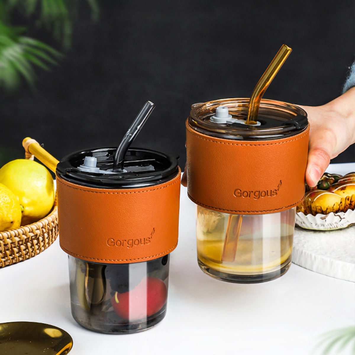 Gorgous竹节吸管玻璃杯