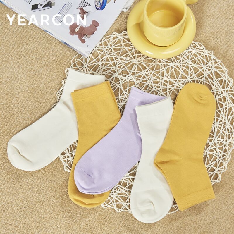 【JD旗舰店】意尔康 中筒女袜5双