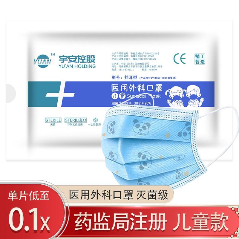 【 医疗器械店】 儿童一次性医用外科口罩 100只装