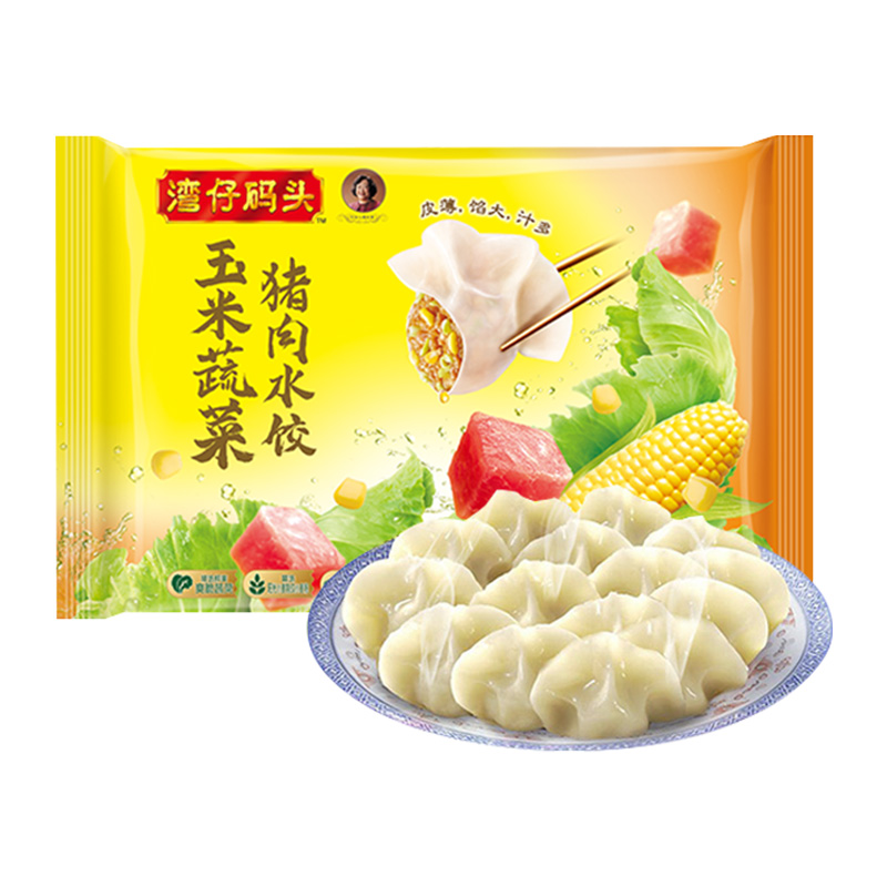 湾仔码头玉米蔬菜猪肉水饺720g*4件