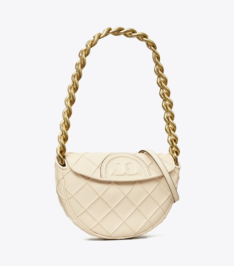 Tory Burch 汤丽柏琦Mini Fleming Crescent单肩包New Cream
