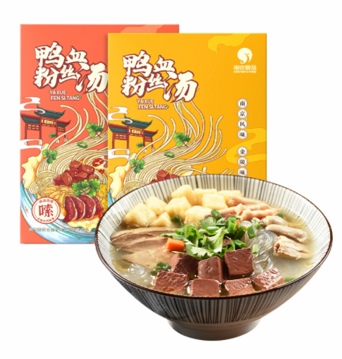 14.9元包邮！南农食品 南京鸭血粉丝汤方便素食2盒