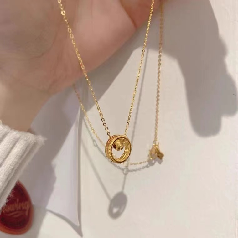 【时来运转】轻奢黄金戒指时来运转项链