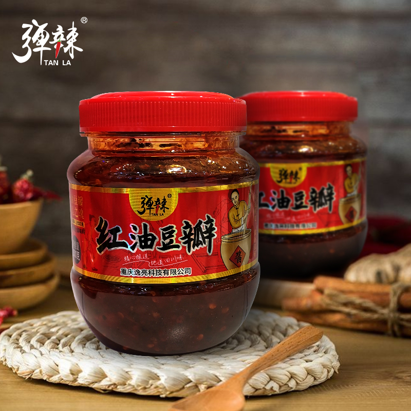 TANLA弹辣红油豆瓣酱500g*4桶装