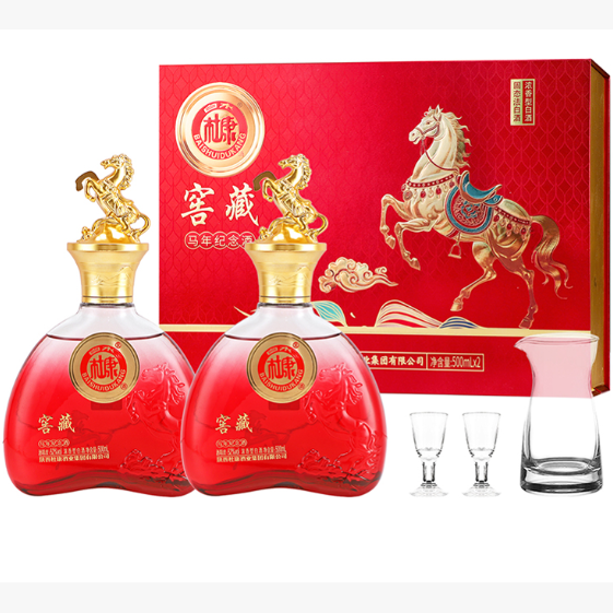 77.9元包邮！白水杜康•马踏祥云浓香型白酒500ml*2瓶