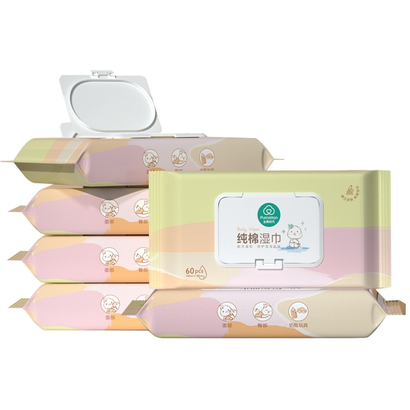 全棉时代婴儿湿巾新生幼儿手口专用60抽*6包