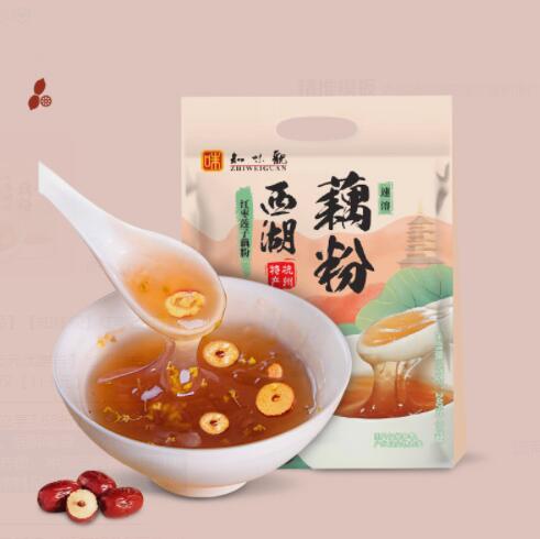 11.9元包邮！知味观 红枣莲子藕粉240g