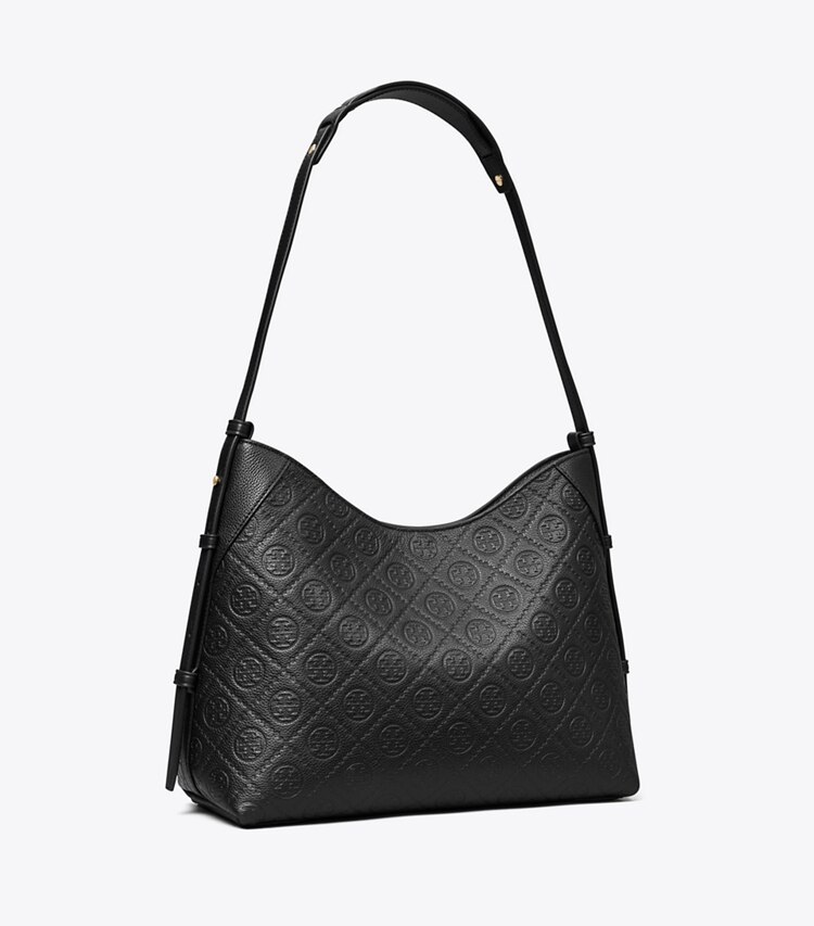 tory burch T Monogram Pebbled Messenger Bag