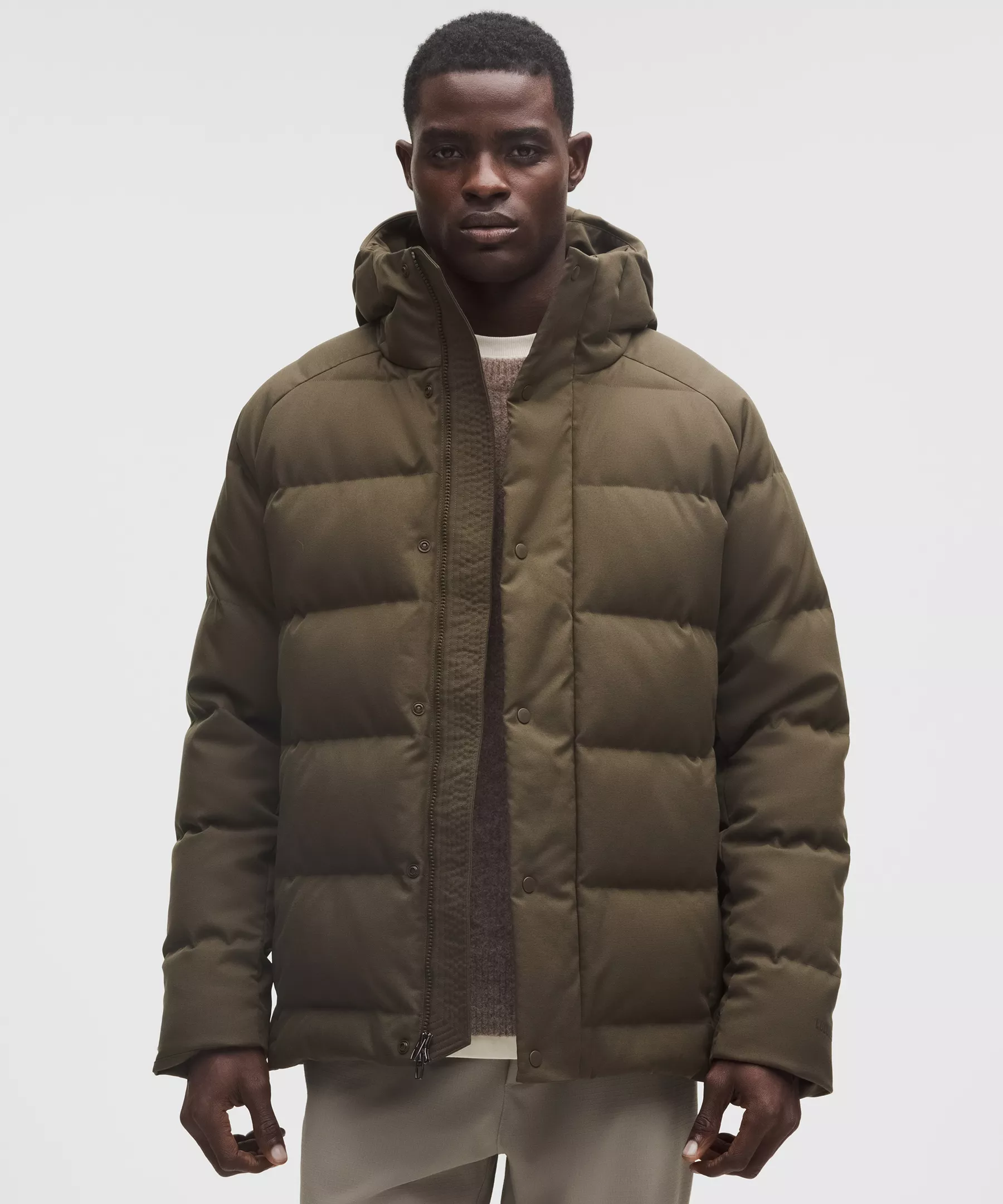 Lululemon Wunder Puff 600蓬男士羽绒服 Olive Brown M