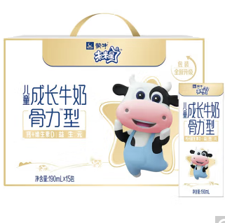 69.9元包邮！蒙牛 未来星 儿童成长牛奶 骨力型 190ml*15包/箱*2箱