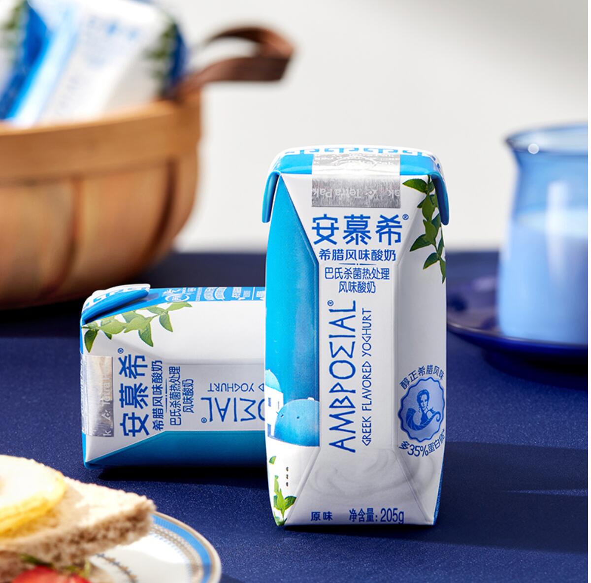 5.90元，伊利安慕希原味希腊风味酸奶205g*2盒 