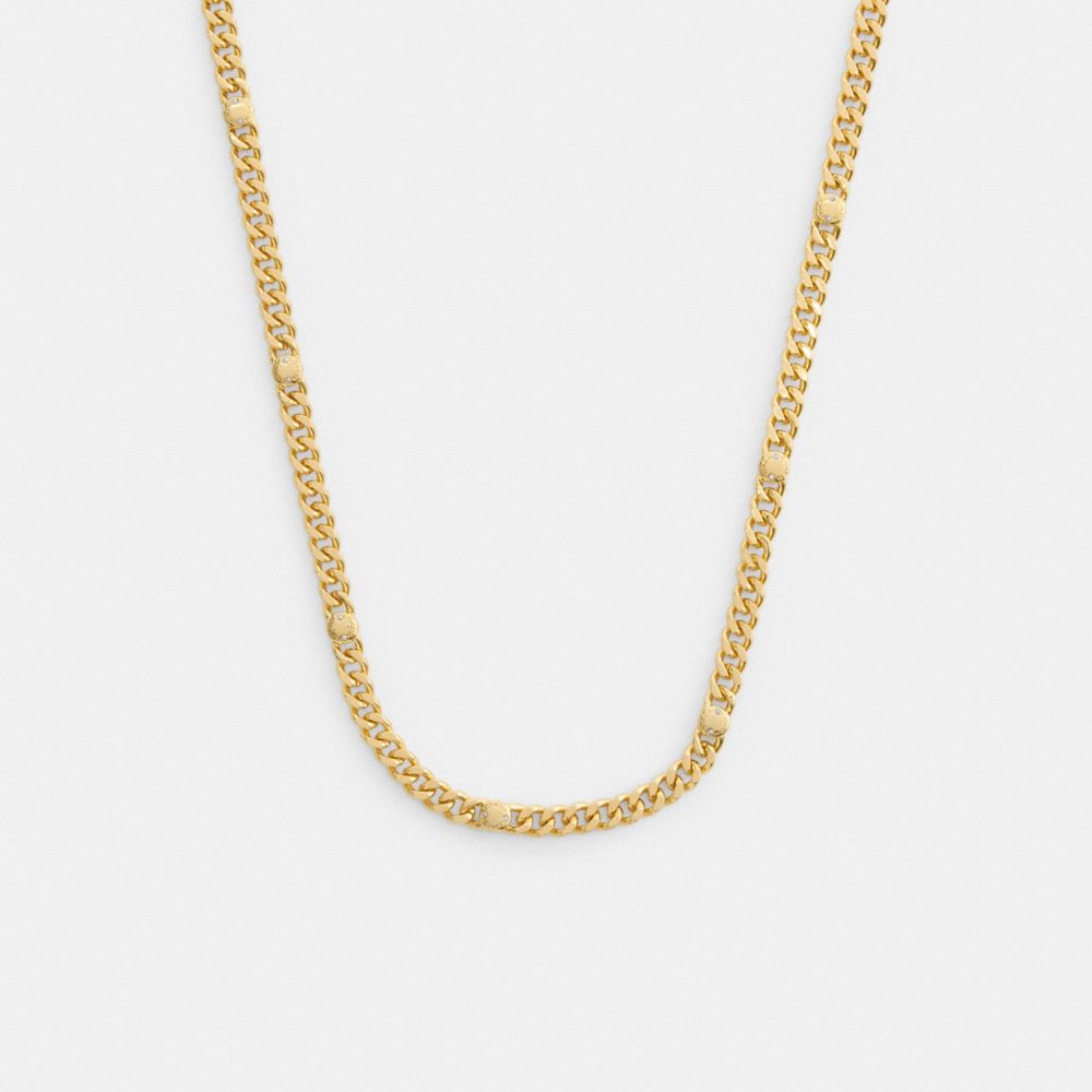 coach rivet curb chain link necklace CBW05-GLD
