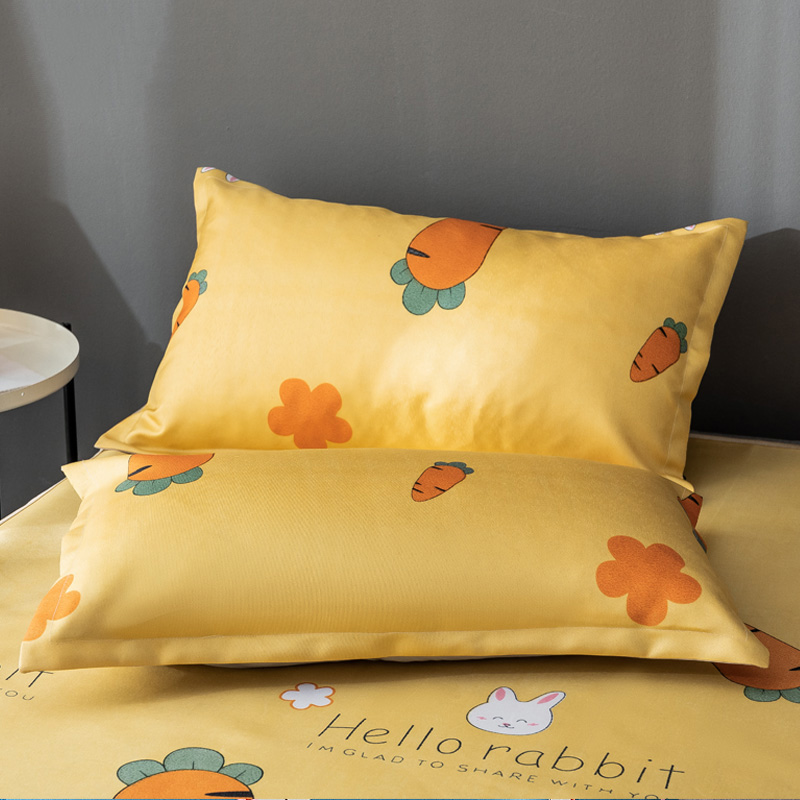 【一对装】夏季冰丝枕套纯色枕套冰而不凉