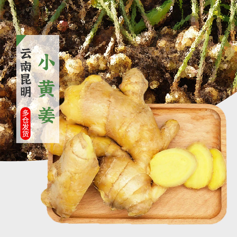 云南小黄姜黄生姜新鲜 姜 简装 含箱3斤