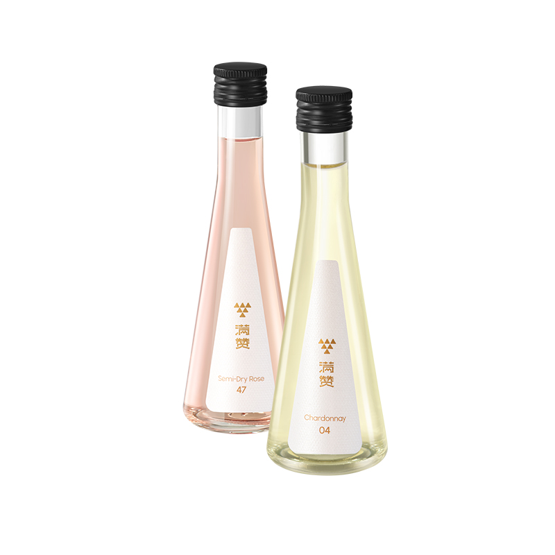 满赞小锥瓶葡萄酒2瓶装霞多丽+桃红