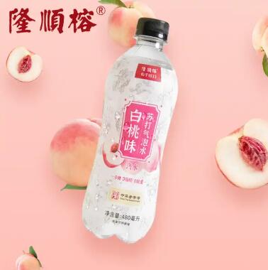 6.9元包邮！隆顺榕 白桃味苏打气泡水  480ml*5瓶