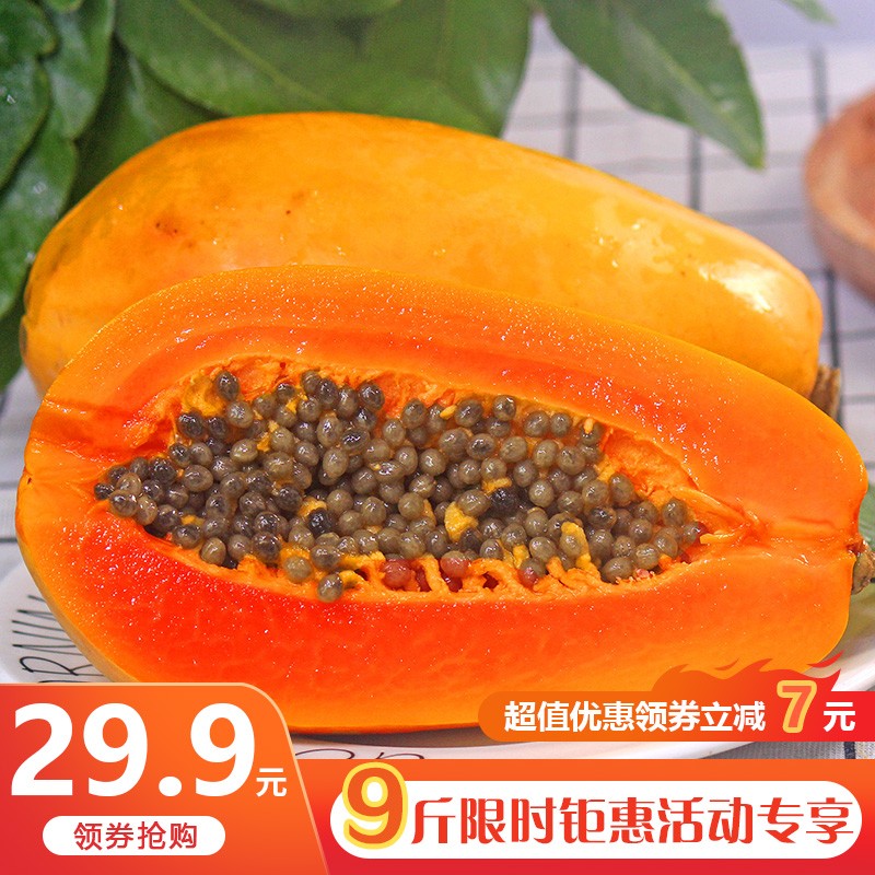 【官旗】云南牛奶红心木瓜 精选9斤装（约6个）