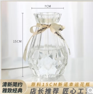 【有券的上】0.1元包邮！芍药大王 15cm玻璃花瓶