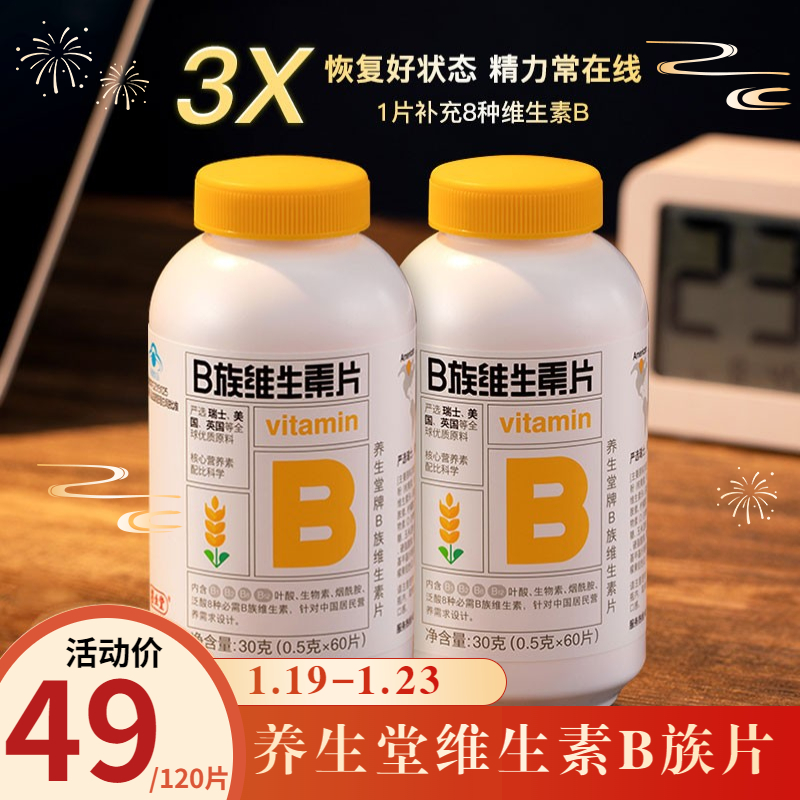 【JD旗舰店】养生堂复合维生素B族片 单套120片
