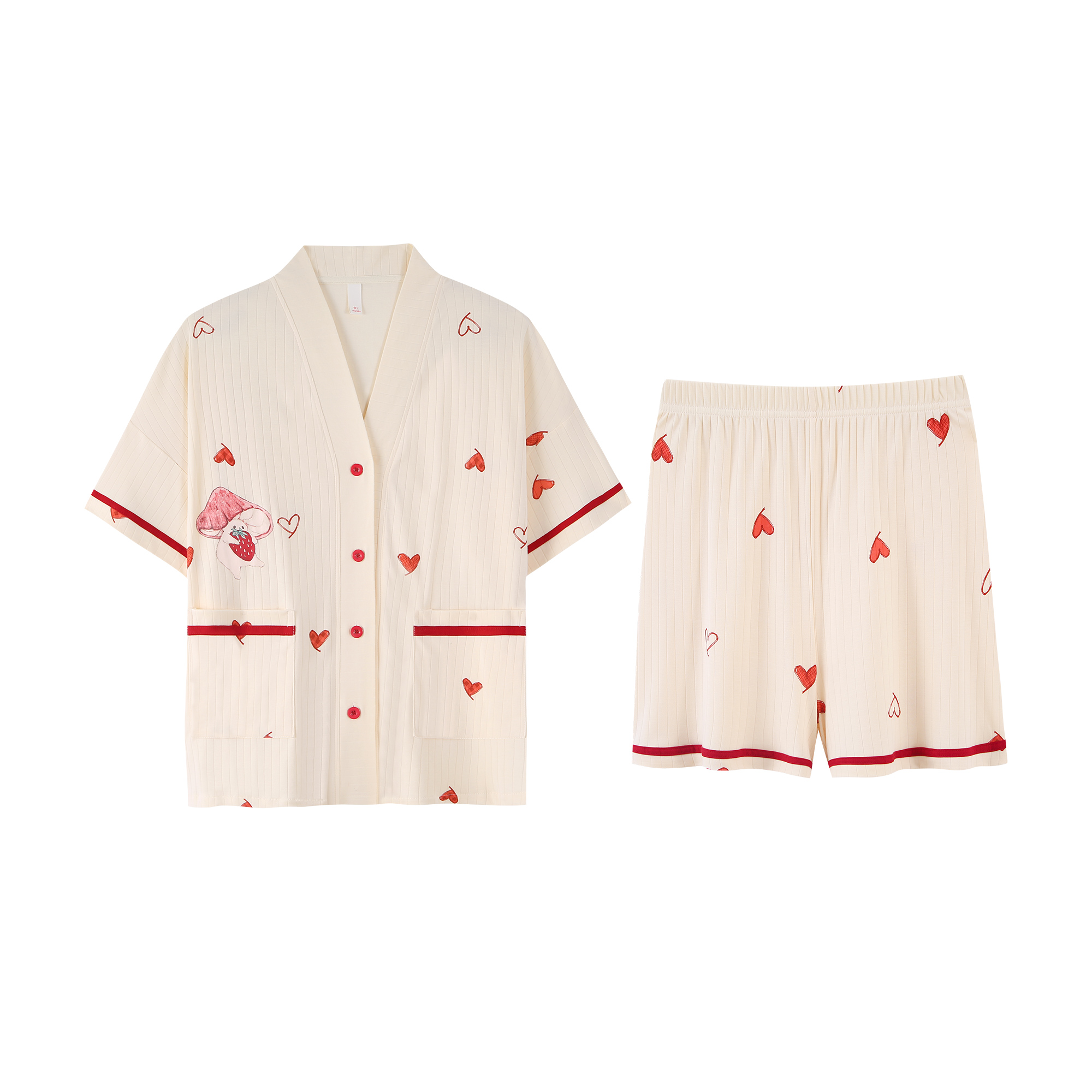 日系夏季竹纤棉抗菌家居服套装