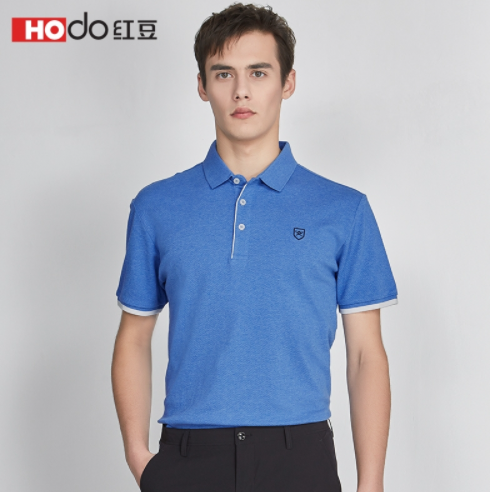 49元包邮！Hodo 红豆 男士弹力棉氨休闲短袖polo衫
