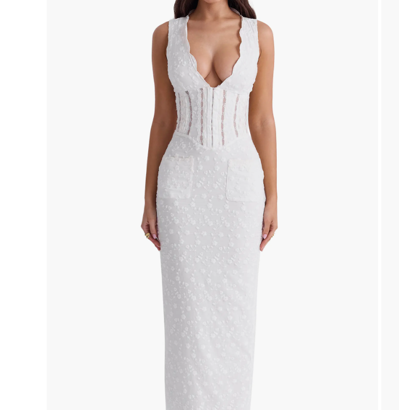 House of CB 5折免运博主同款Sophina白色裙