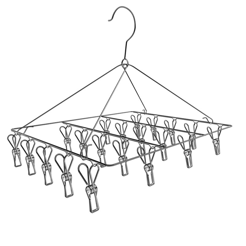 20夹不锈钢晾衣架袜架