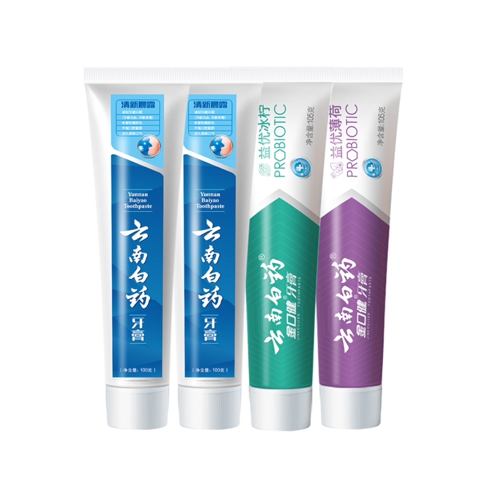 【赠餐具3件套】云南白药牙膏家庭装410g