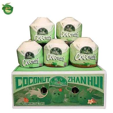 59.9元包邮！展卉 泰国进口椰子 原箱9个装 单果850g（赠开椰器和吸管）