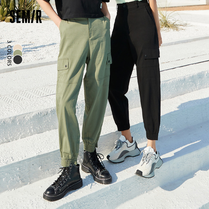 森马夏季新款束脚九分运动裤