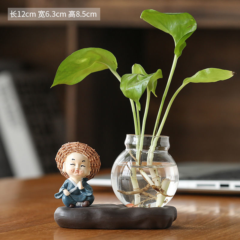 【jd旗舰】景荼 水培花盆器皿摆件 不动（不带植物） 