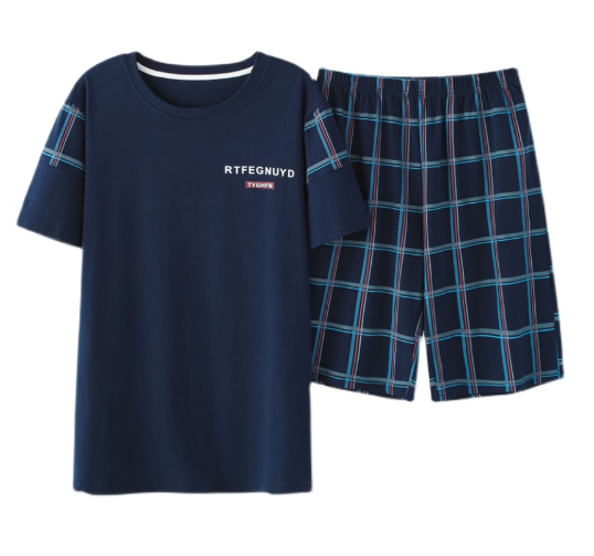 26.9元包邮！猫人 男士纯棉睡衣家居服2件套