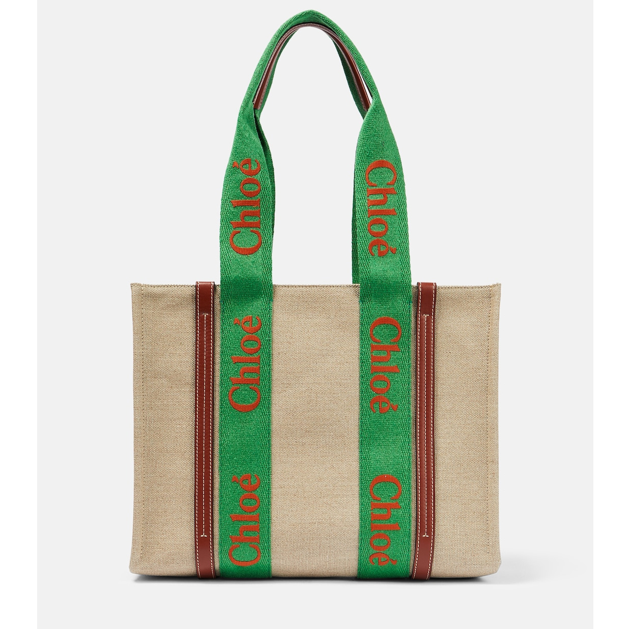 CHLOÉ 克洛伊 Woody 中号帆布托特包