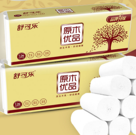 5.9元包邮！舒可乐 原生木浆卫生纸 12卷