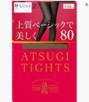 ATSUGI 厚木 女士连裤袜 80旦尼尔 高品质 美丽 2双 FP10182P