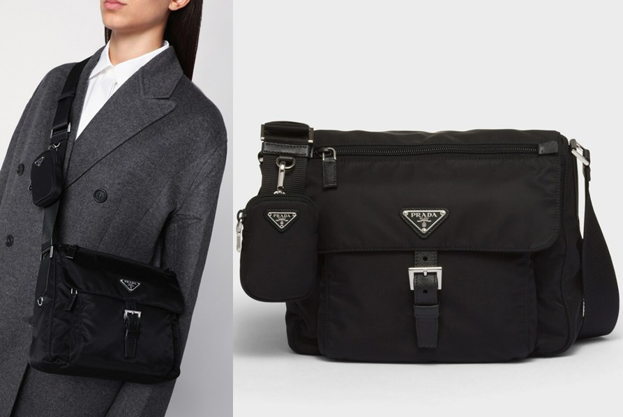 Prada Black Re-Nylon crossbody bag.