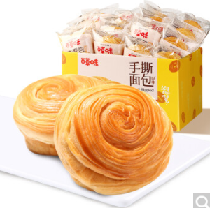 17.9元包邮！百草味 手撕面包1000g/箱