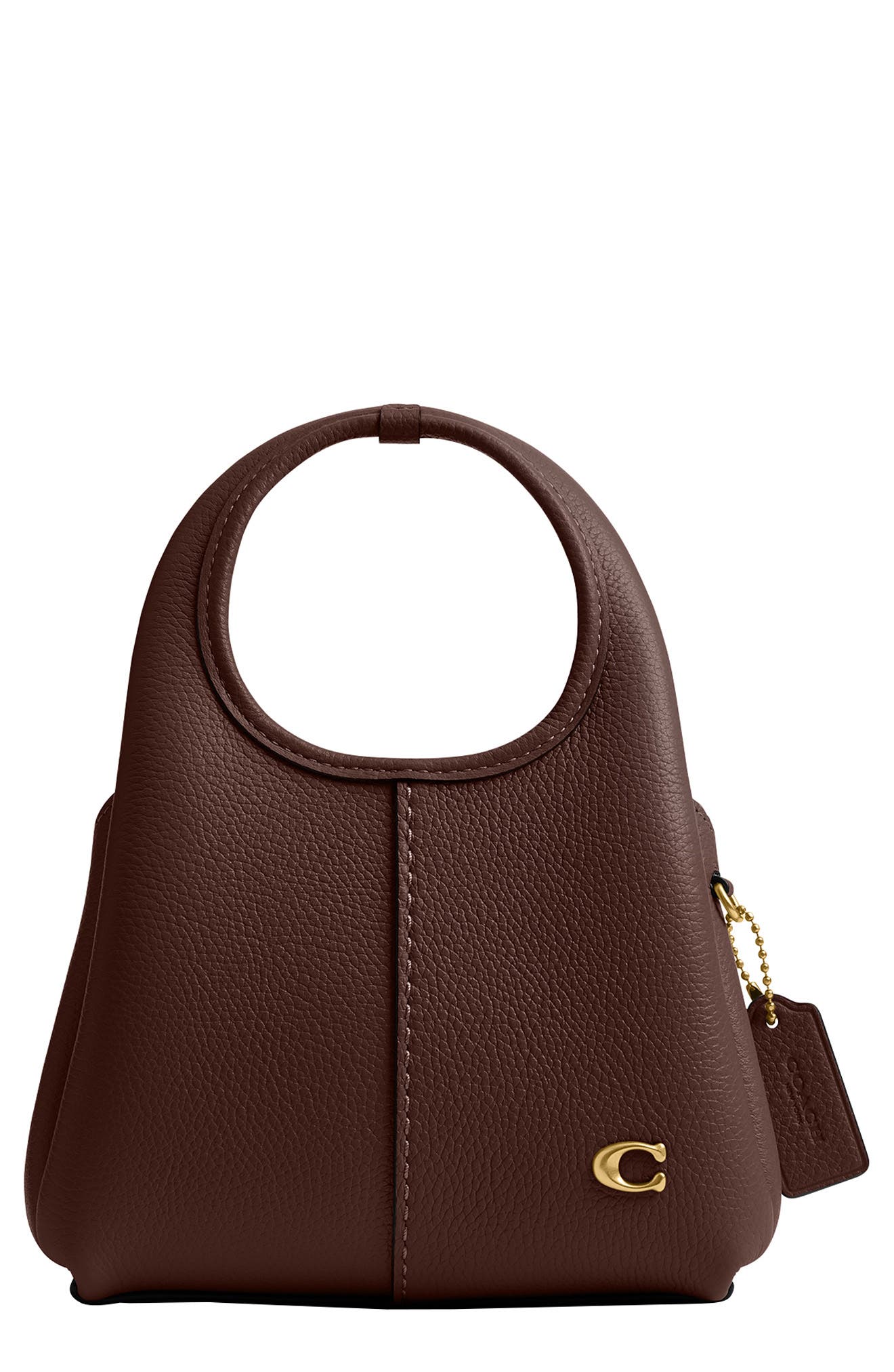 COACH Lana Polished Pebble Leather Shoulder Bag Maple