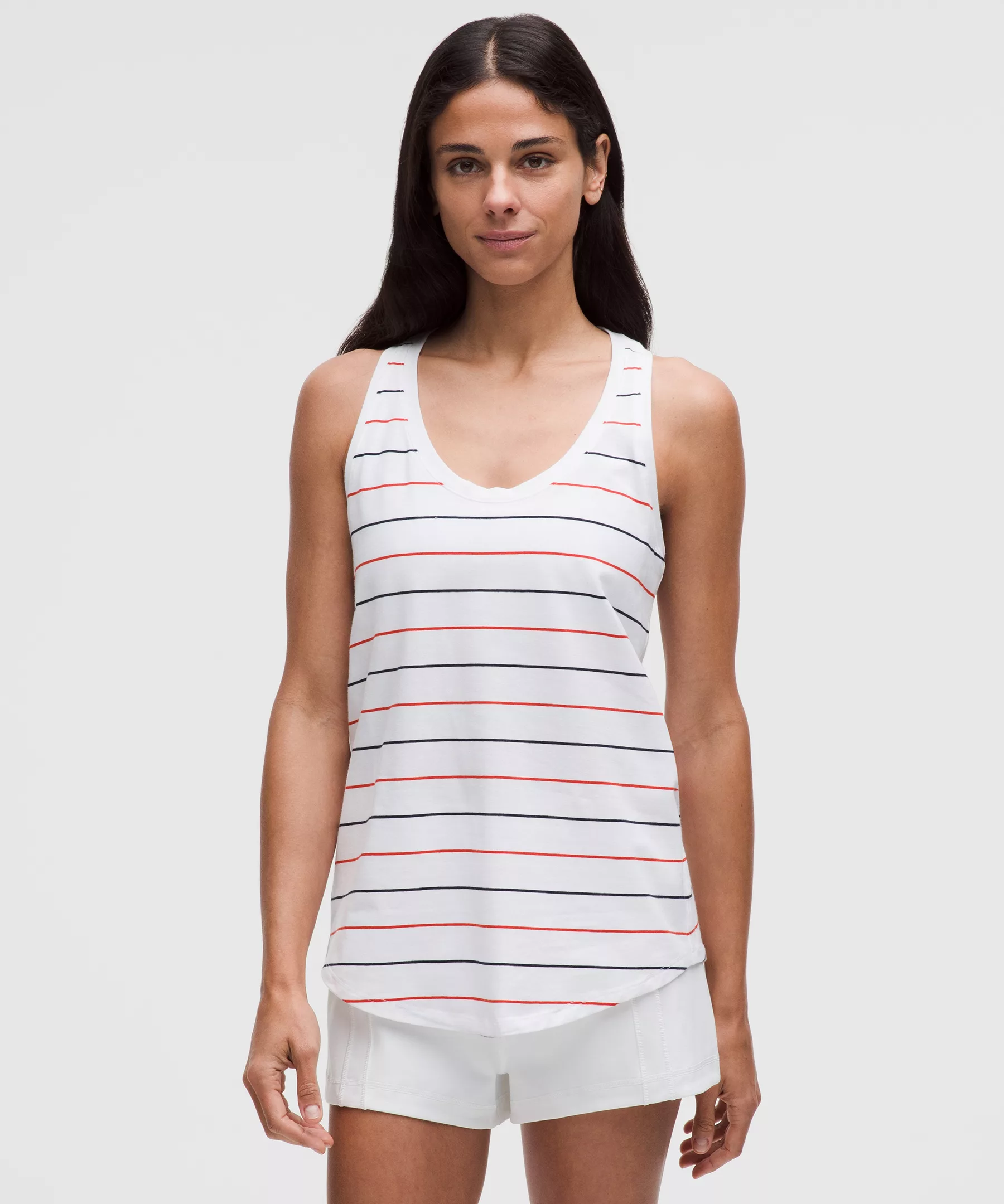 Lululemon Love Tank 女士背心 Swap Stripe White Retro Red 10