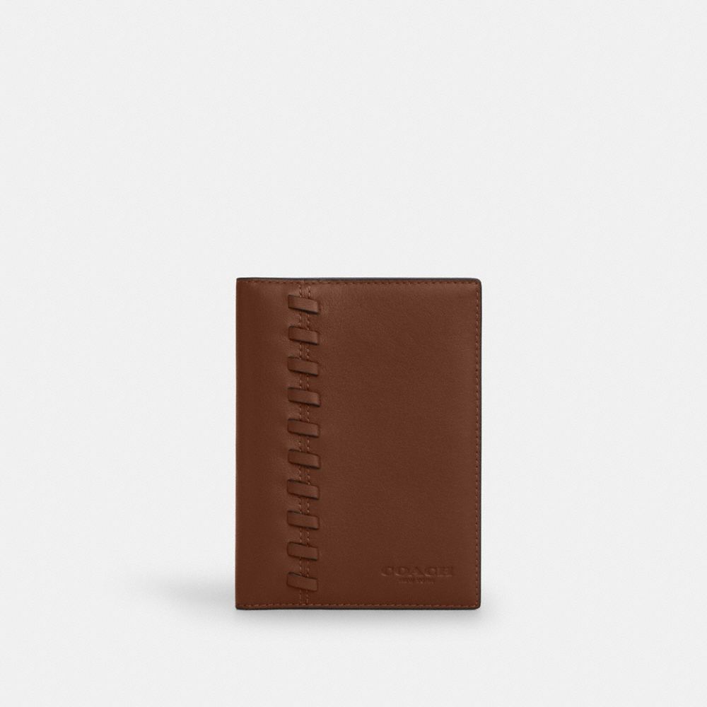 coach passport card case with whipstitch CBE02-QB/SD