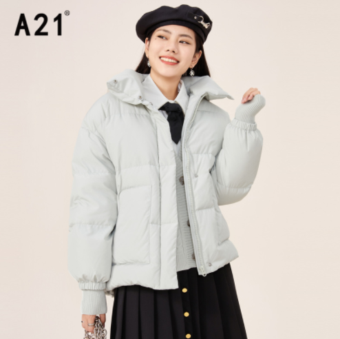 149元包邮！a21 减龄连帽宽松厚羽绒服