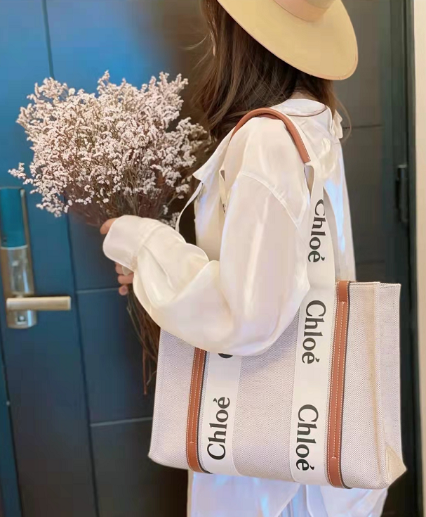 CHLOE 蔻依 Woody 中号帆布托特包，78折到手¥5382