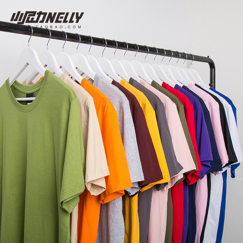 嘻哈纯棉纯色情侣短袖